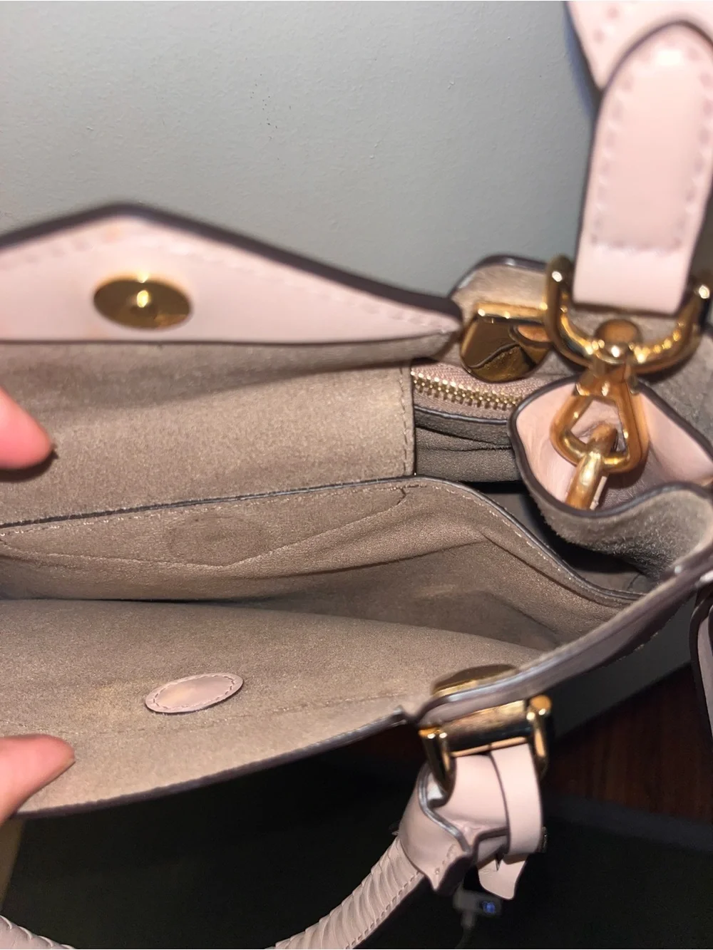 Michael Kors Blush Pink Leather Shoulder Bag with Matching Wallet